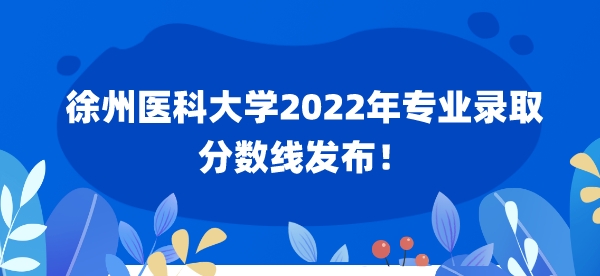 徐州医科大学2022年专业录取分数线发布！