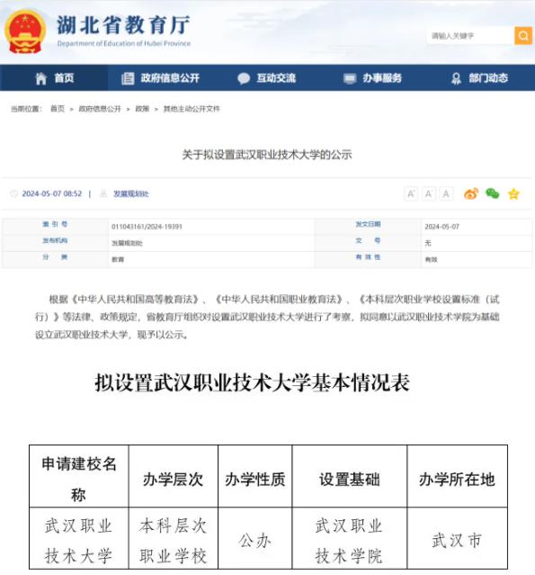 武汉新增一所本科！武汉职业技术大学来了！.jpg