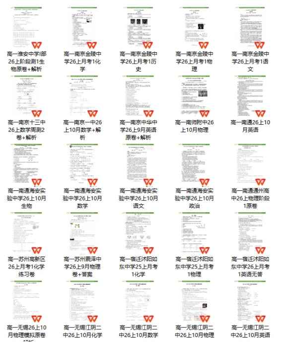 好卷下载！江苏各中学高一月考真题卷及解析汇总！.png