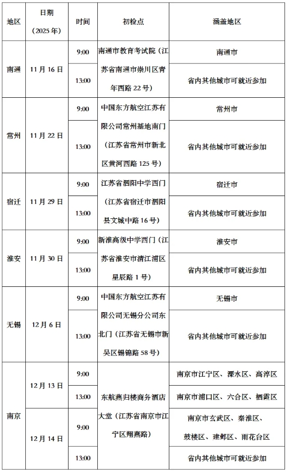 南京航空航天大学2026年江苏省飞行技术专业招生初检面试安排（持续更新）2.png