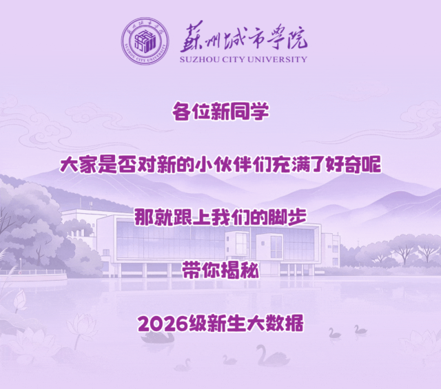 苏州城市学院2026级新生大数据来啦